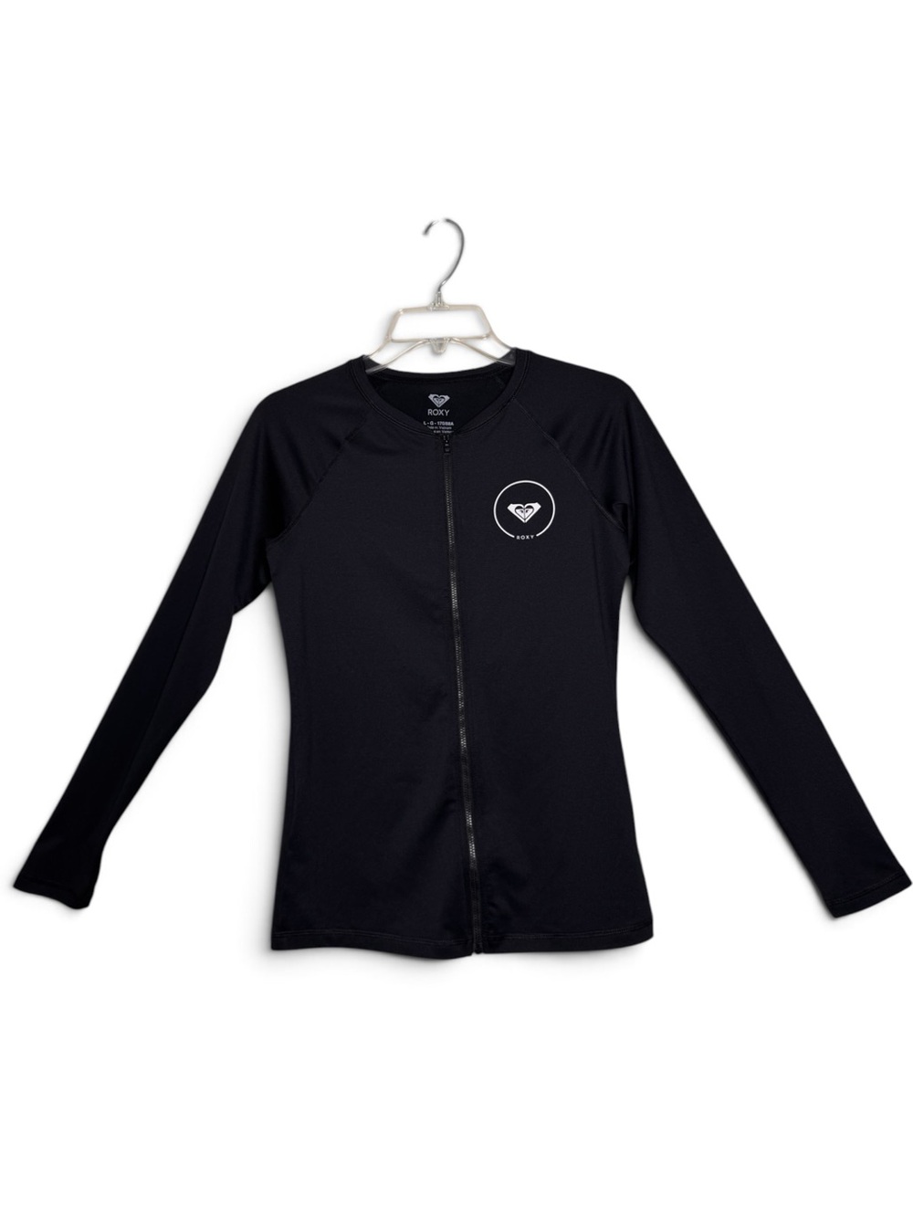 Roxy Essentials UPF 50 Full Zip Long Sleeve Rash Guard Black Large